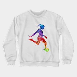 Soccer Girl Player Colorful Watercolor Sports Gifts Crewneck Sweatshirt